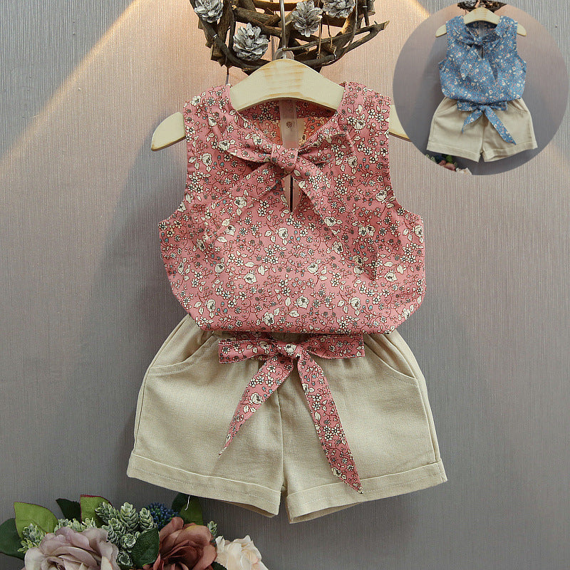 Ensemble gilet sans manches avec nœud et short