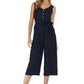 V-neck halter buttons with belt jumpsuit