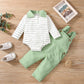 Ensemble pull-over en coton vert sans chemisier à capuche et pantalon
