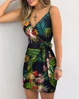 Robe à bretelles imprimée numériquement