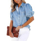 Spring And Autumn New Denim Women's Shirt