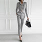 Women's two-piece plaid suit