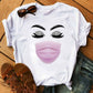 Leopard mask eyes lashes ladies short sleeves