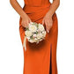 Off-the-shoulder Satin Bridesmaid Corset Ball Gown