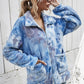 Tie dyed Plush zipper loose coat