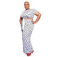 Women's Fashionable Casual Plus-Size Two-Piece Set With Polka-Dot Print