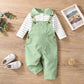 Ensemble pull-over en coton vert sans chemisier à capuche et pantalon