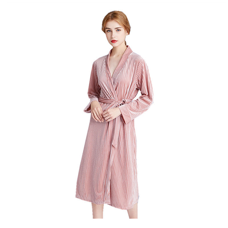Ladies' long sleeved velvet gown