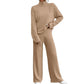 Autumn And Winter Leisure Turtleneck Knitting Long-sleeve Suit Women's Sweater Loose Trousers Two-piece Set