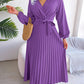 Temperament Dress Bohemian Ethnic Style Cross V-neck Pleated Skirt
