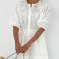 Women's Elegant And Fashionable Hollow Puff Sleeves Loose Jumpsuit