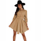 Spring NEW Long Sleeve Solid Color Dress