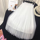 Women's solid color pleated skirt