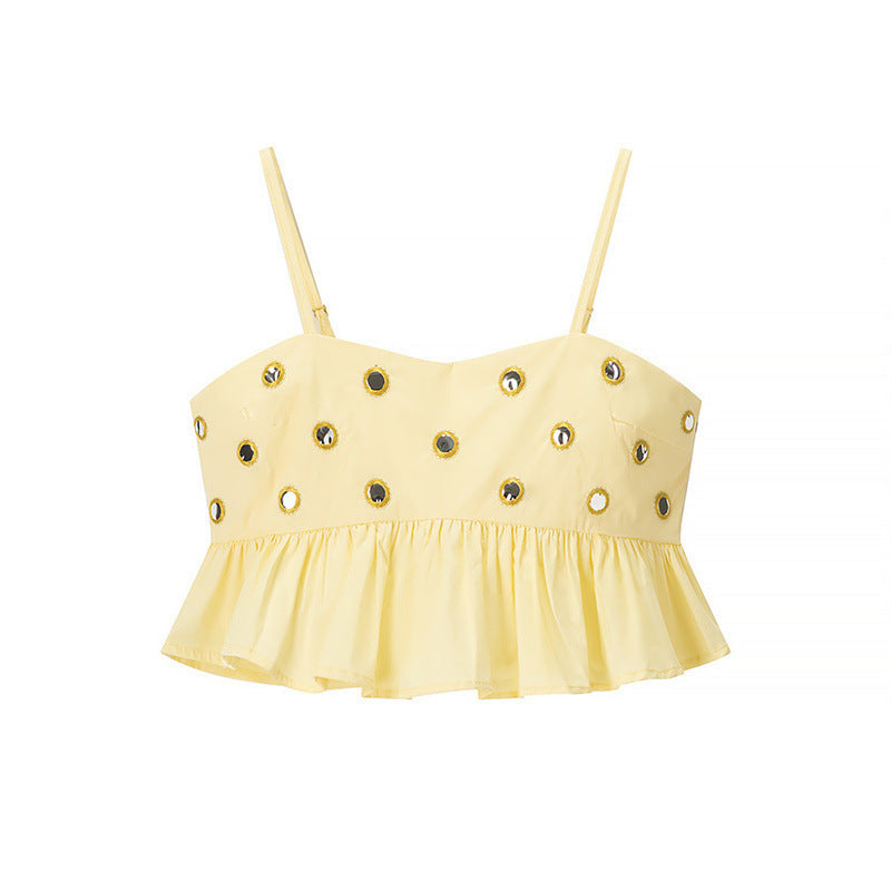 Sling Short Top High Waist Skirt
