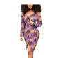 Robe grande taille en coton batik à impression recto verso pour femme