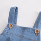 Summer Boys' Denim Short-sleeved Overalls Suit