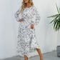 Womens Versatile Round-neck Floral Chiffon Dress