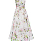 Strapless Sleeveless Printed Swing Dress