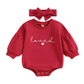 Children's Solid Color Romper Hair Band Set
