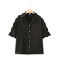 French Lapel Short Sleeve Shirt Outfit Loose Shorts Two-piece Set