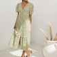 Women's Lace Dress V-neck Short Sleeve Hollow Out