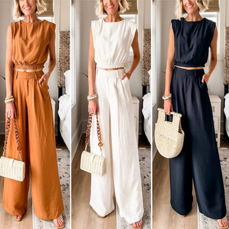 Ensemble pantalon et poche supérieure pour femme