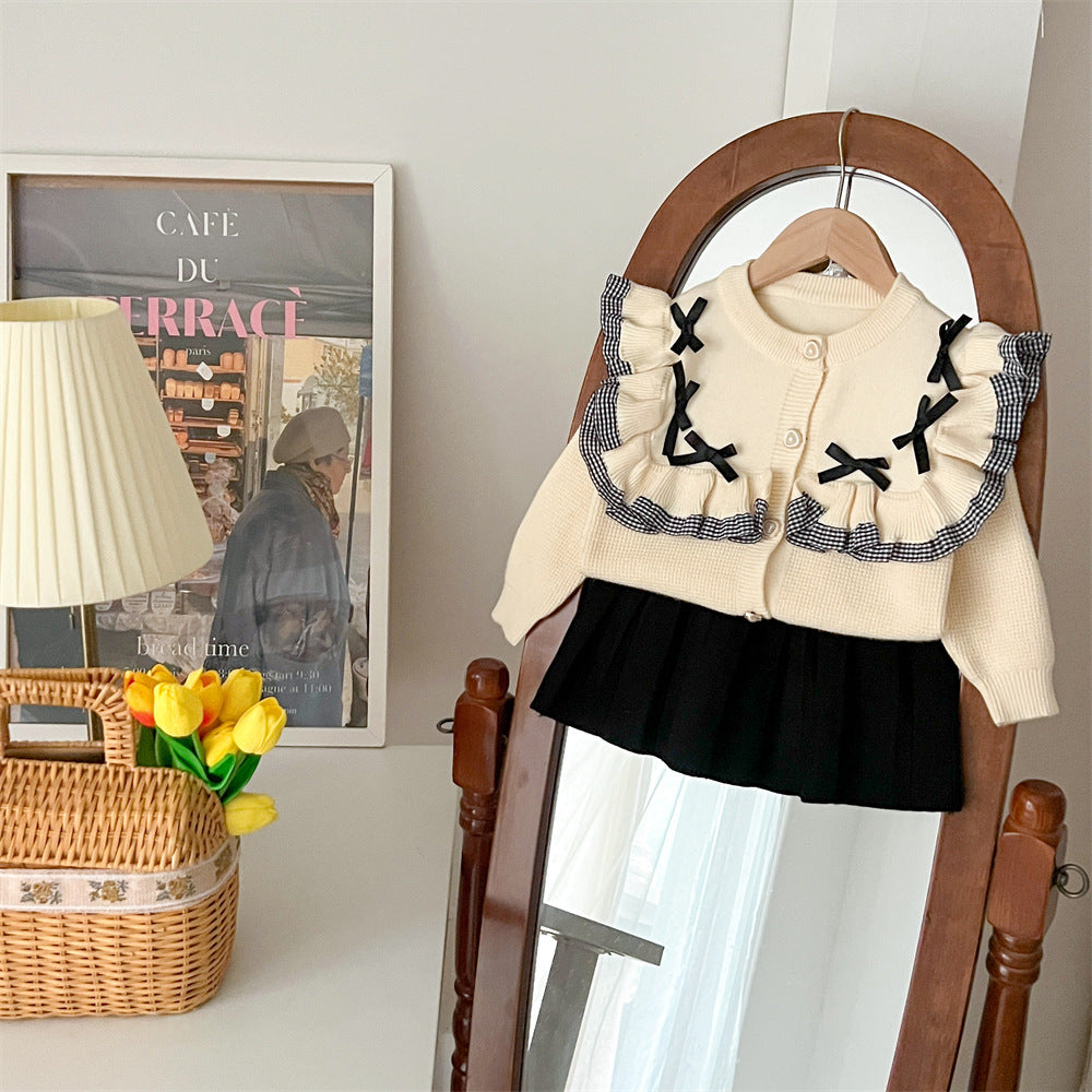 Costume de petite princesse à volants et nœud, inspiré des célébrités d'Internet
