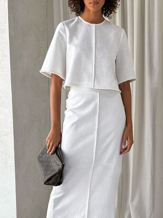 Costume slim en coton et lin pour femme, coupe ajustée et tendance