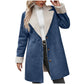 Manteau en peluche épais à manches longues et revers