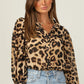 European And American Women's Leopard Print Fashion Casual Shirt Lapel Single Breasted