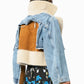 Plush denim stitching biker jacket