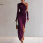 Textured Long-sleeved Elegant French-style Dress For Women