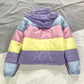 Rainbow color matching hooded pillow collar bread clothes cotton pad cotton clothing student female