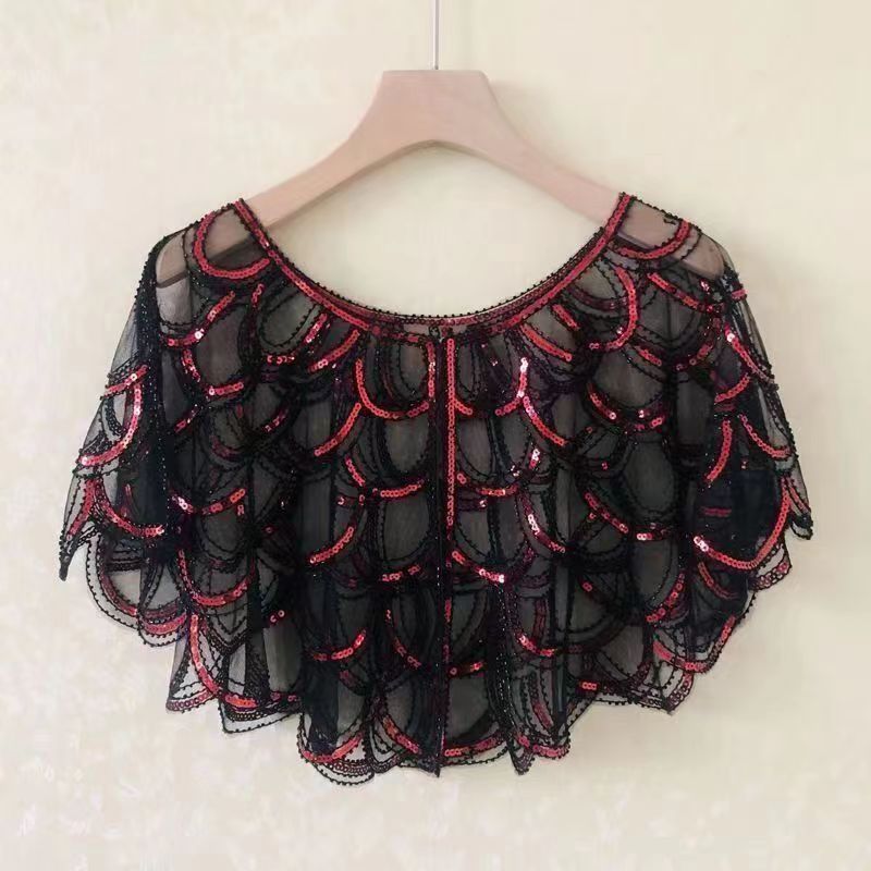 Sun Protection Clothing Sequined Small Coat Shawl All Match Dress Top Mesh Waistcoat