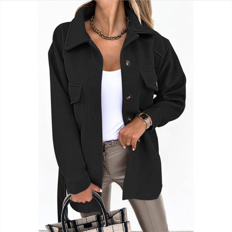 Petite veste parfumée à lacets tendance avec poches