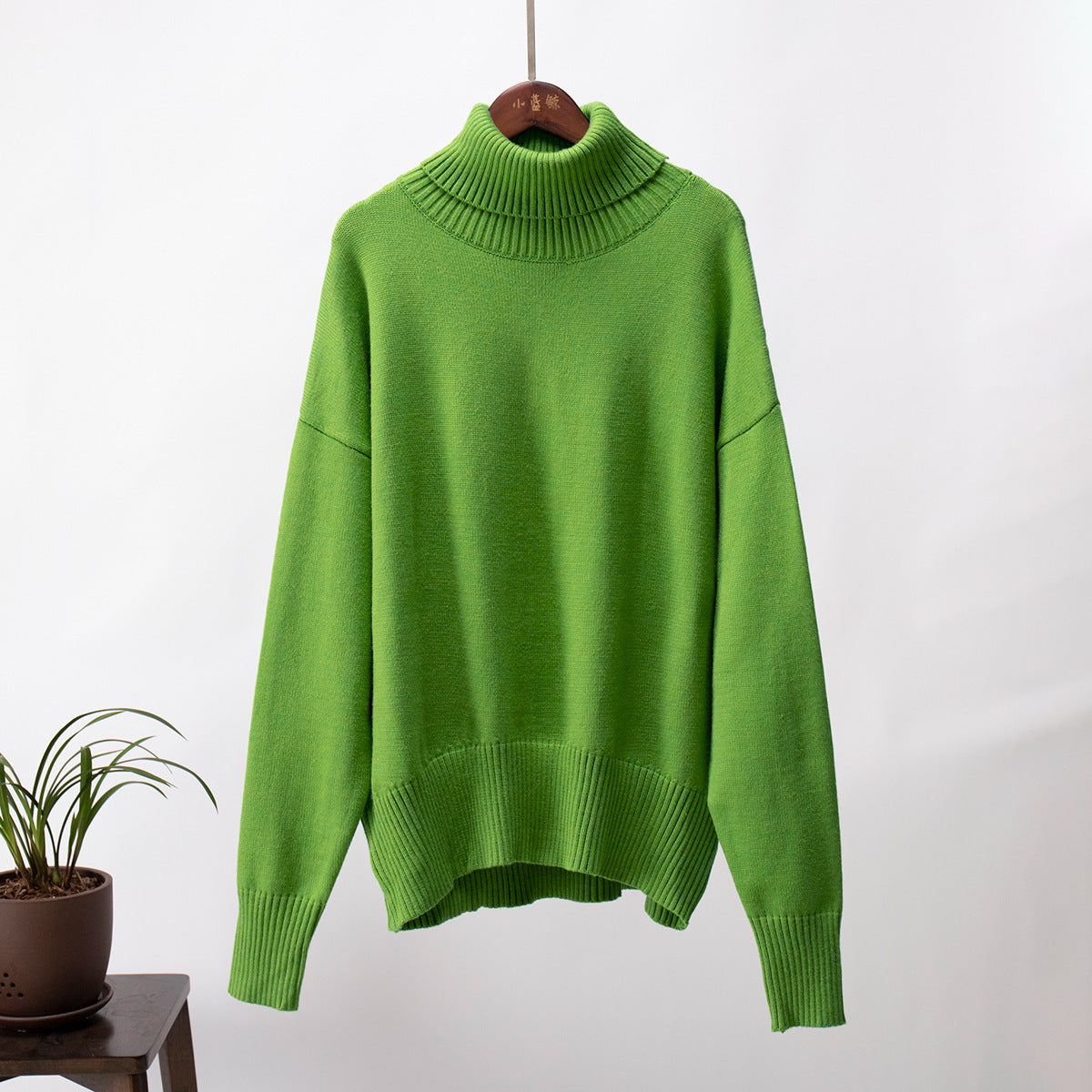 Pull à col roulé uni tendance pour femme