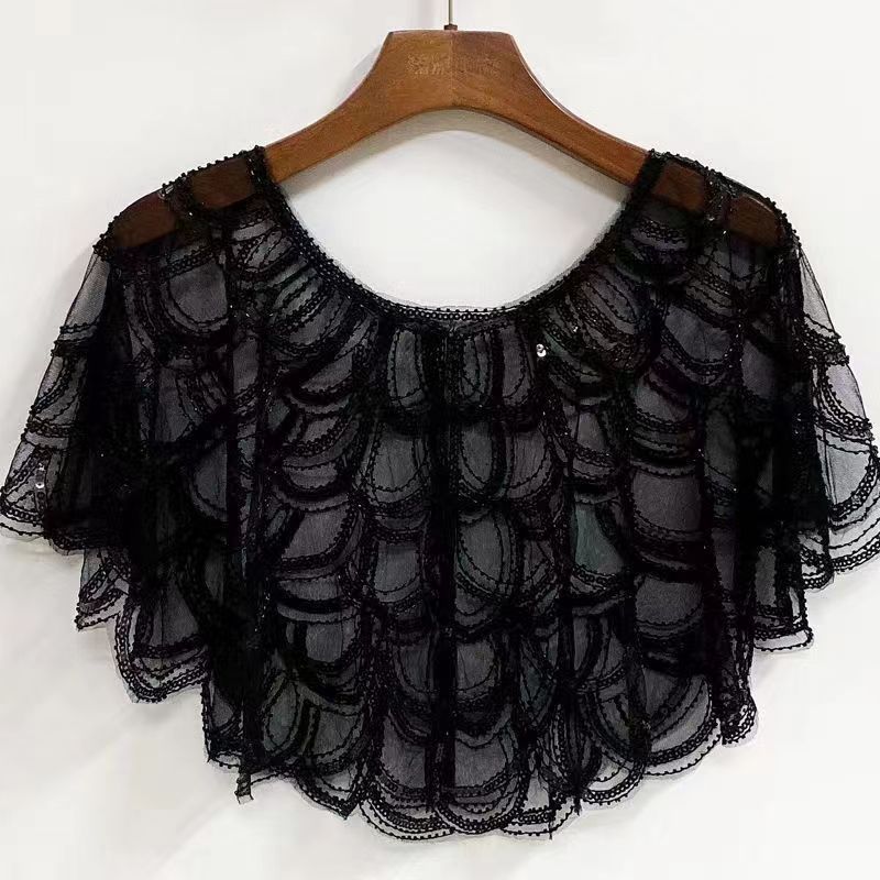 Sun Protection Clothing Sequined Small Coat Shawl All Match Dress Top Mesh Waistcoat