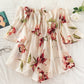 Off-the-shoulder Tie-flare-sleeve Floral-print Jumpsuit