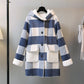 Check coat sweater dress