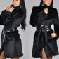 Women's Faux Mink Fur Coat Faux Fox Fur Coat