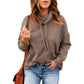 Women's Turtleneck Drawstring Sweatshirt Long Sleeve Top