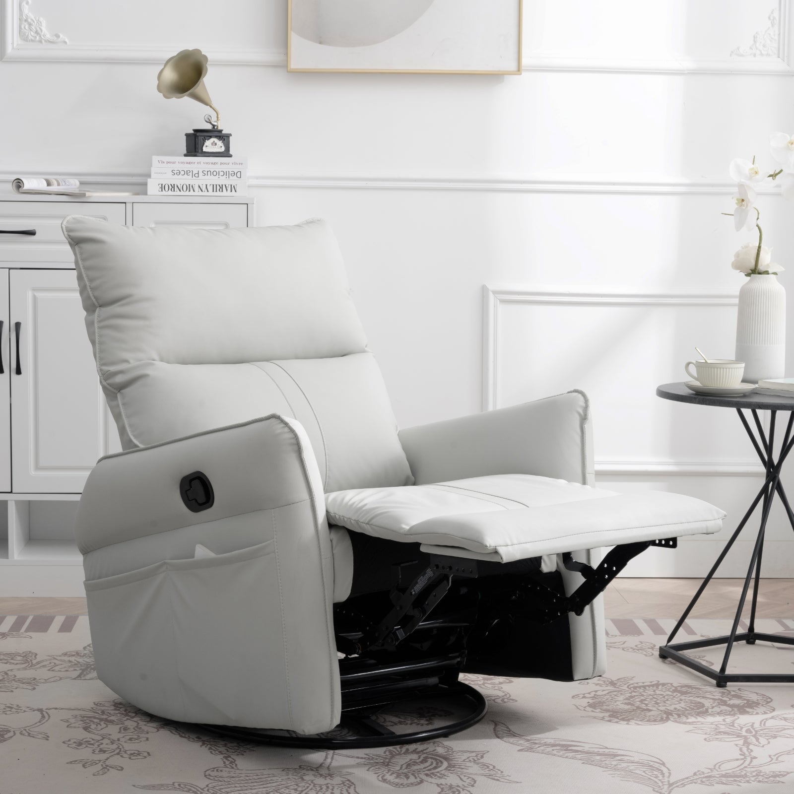 360  Swivel Rocking Recliner Chair, Nursery Glider, Modern Small Rocker