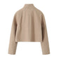 Decorative Stand Collar Wool Short Coat