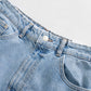 Split denim skirt