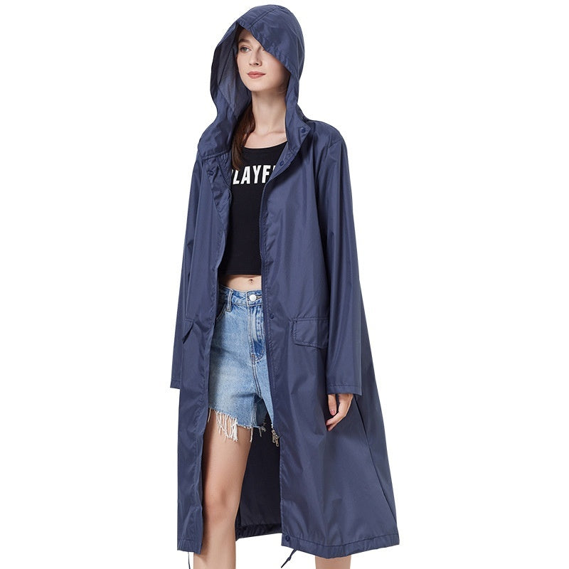 Raincoat Mid-length Windproof Outdoor Poncho Tide