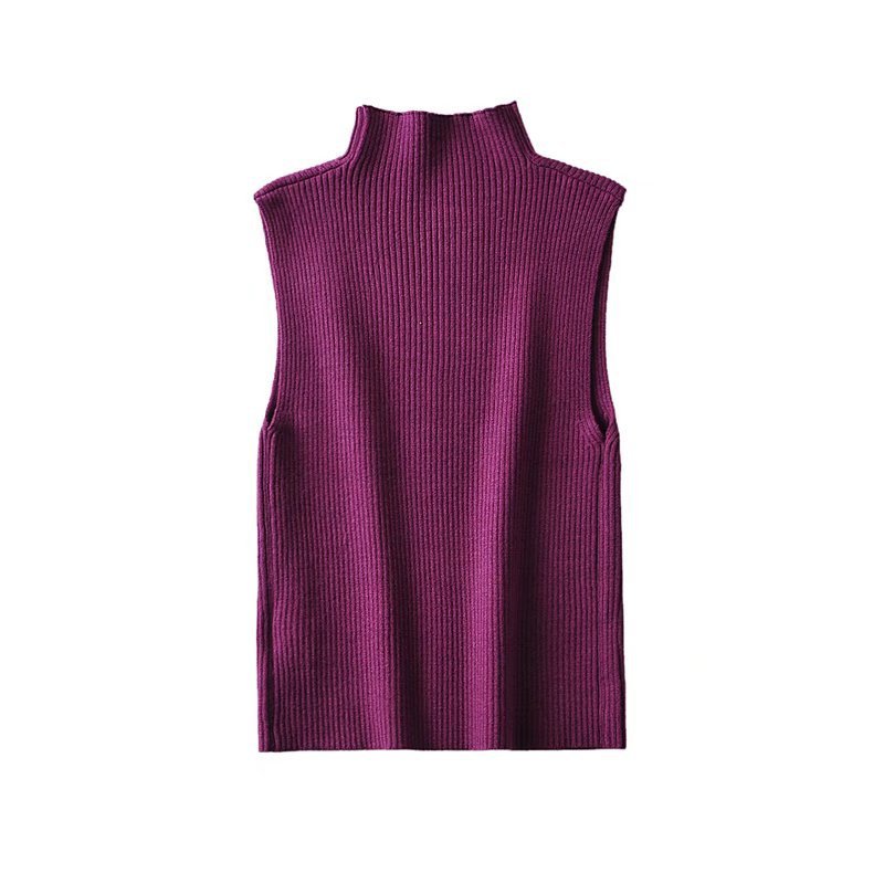Women's Half-turtleneck Sleeveless Knitted Vest