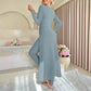 Crew Neck Split Long Sleeve Two-piece Set