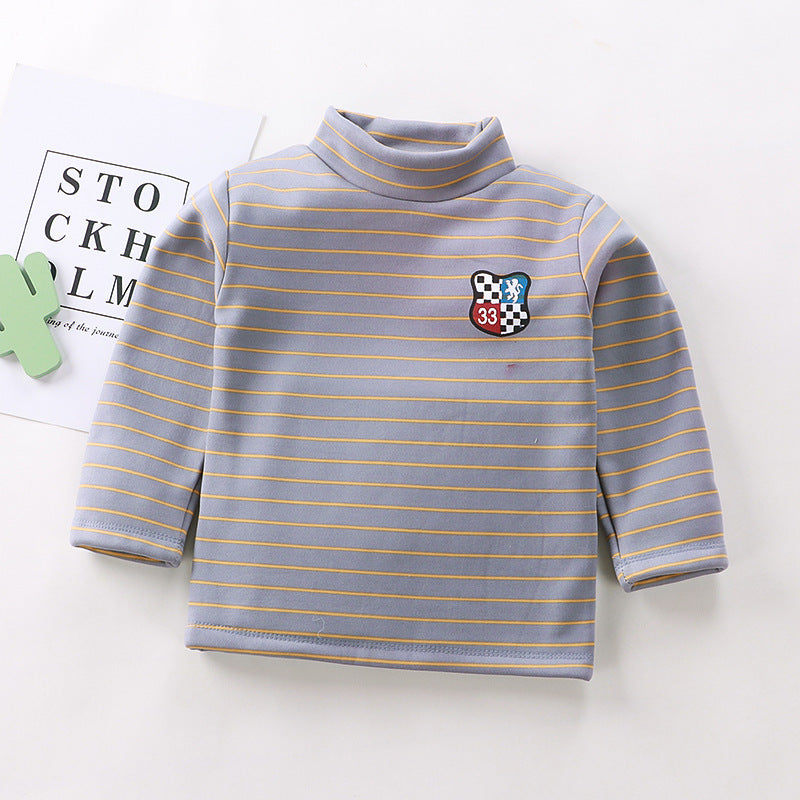 Plus fleece long sleeve high neck t-shirt