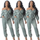 Women's Streetwear Off Shoulder Jumpsuit
