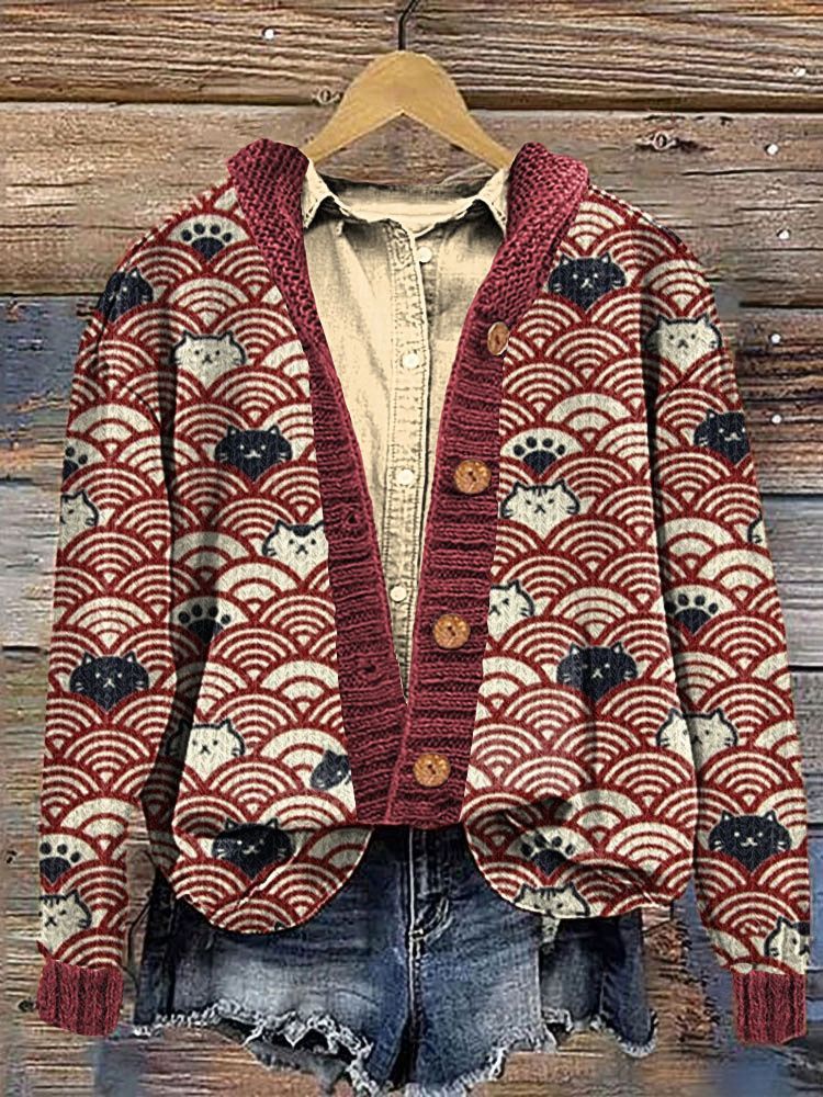 Cardigan tricoté imprimé numérique 3D, manteau, imitation pull, vêtements pour femmes